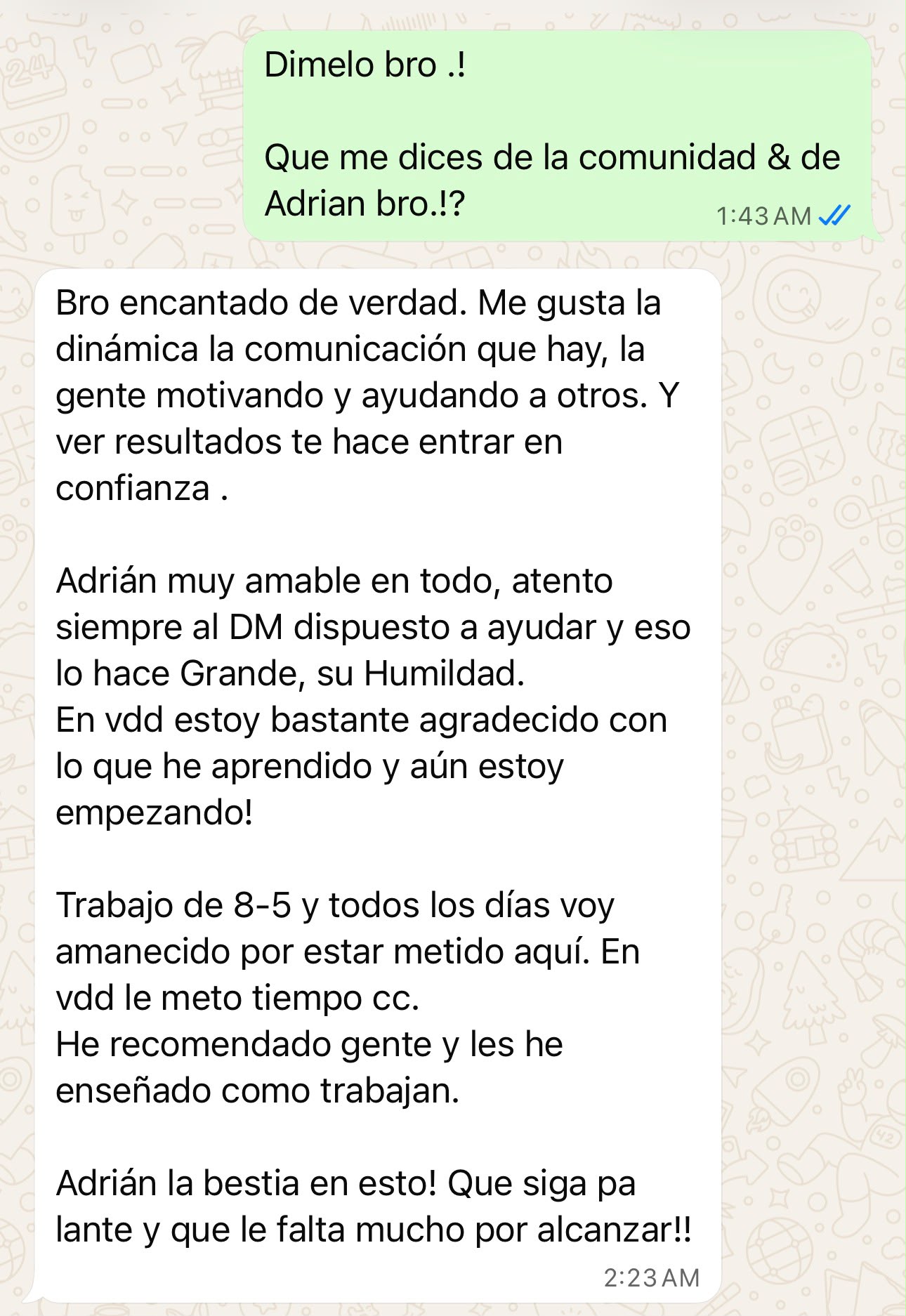 Reseña real de un miembro de la comunidad
